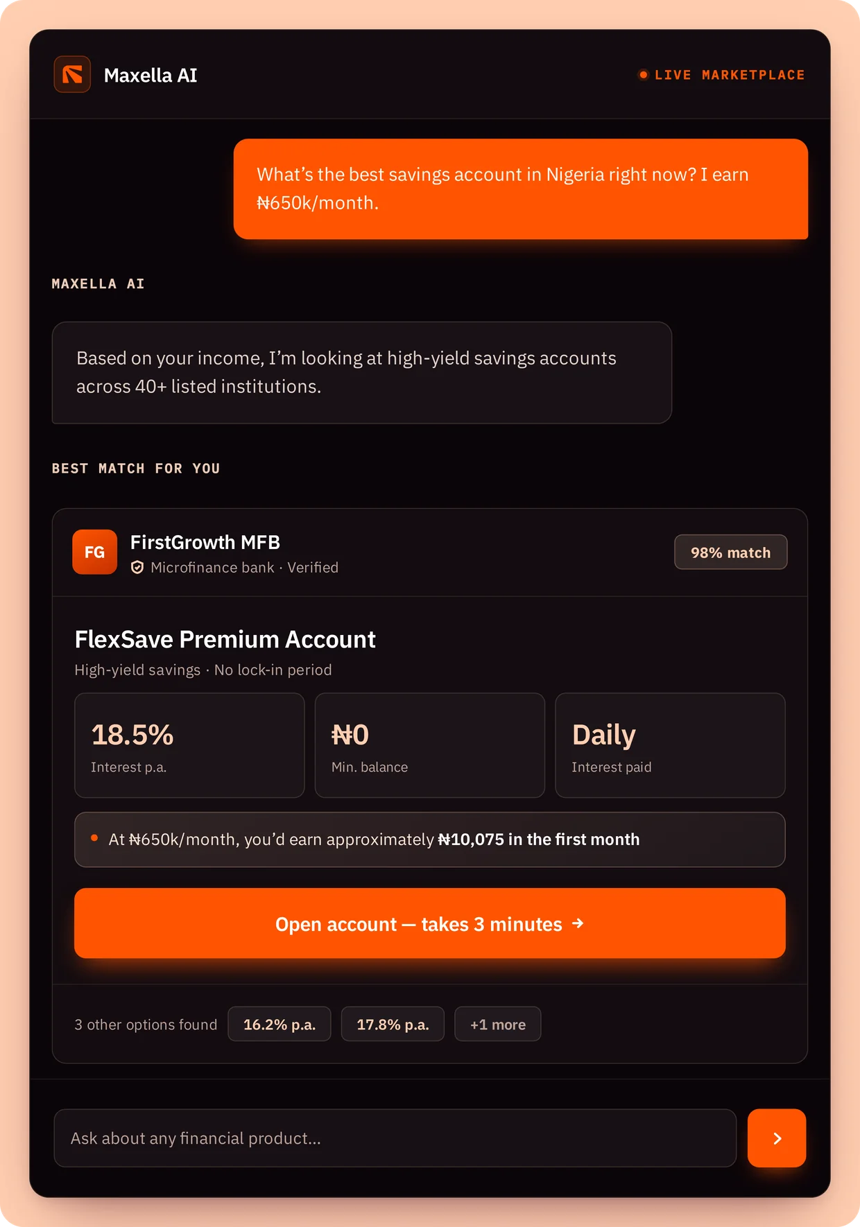 Maxella Marketplace mobile mockup