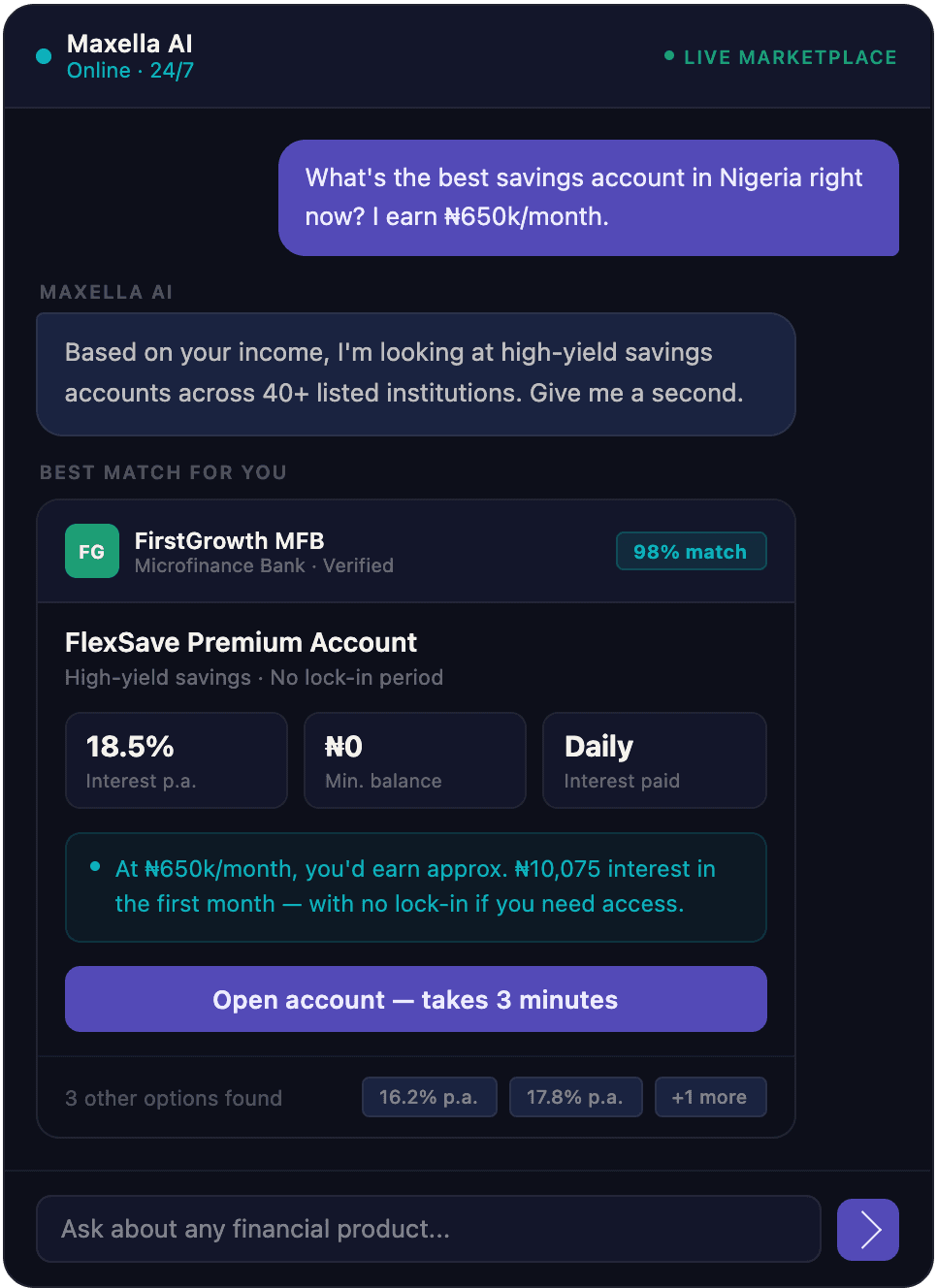 Maxella Marketplace mobile mockup